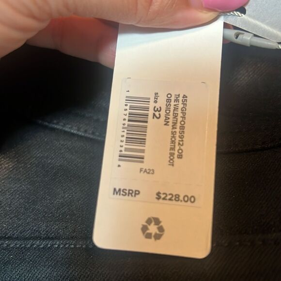 BNWT - FAVORITE DAUGHTER VALENTINA SHORTIE BOOT JEANS - BLACK OBSIDIAN 32 - Picture 8 of 8